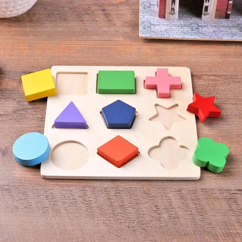 Yattir™ Wooden Geometric Shapes Montessori Sorting Puzzle