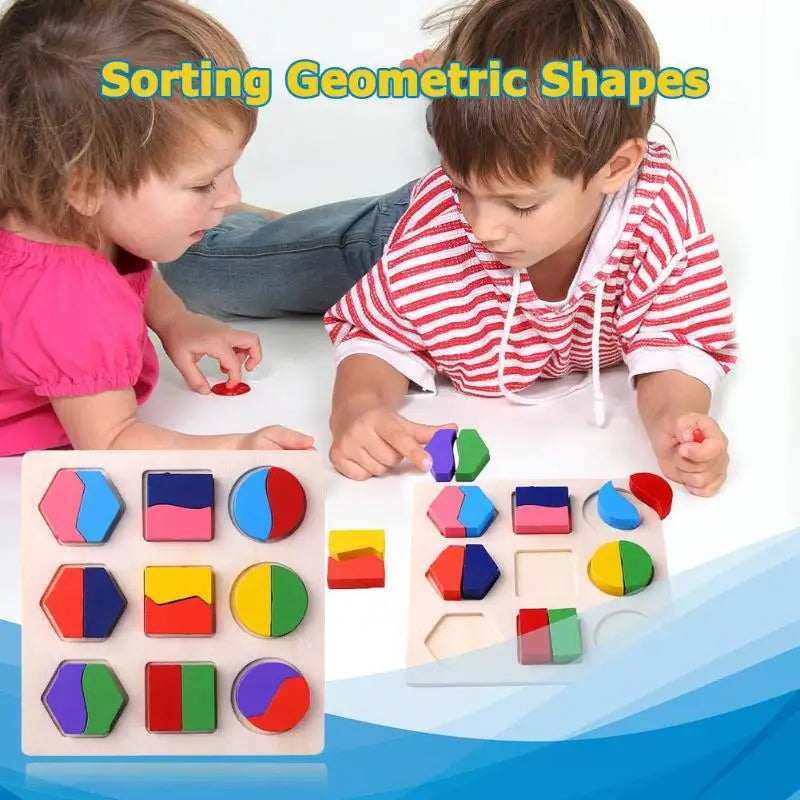 Yattir™ Wooden Geometric Shapes Montessori Sorting Puzzle