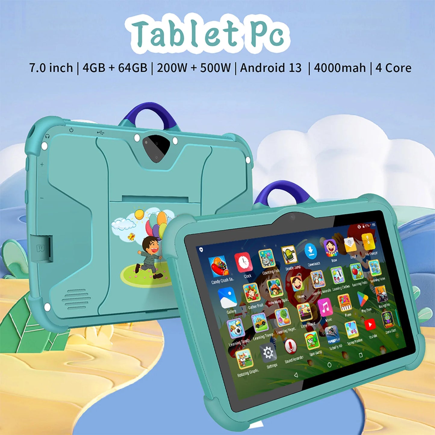 Yattir™ 7 Inch Android 13 Learning Tablet